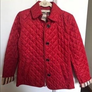 Red Burberry jacket